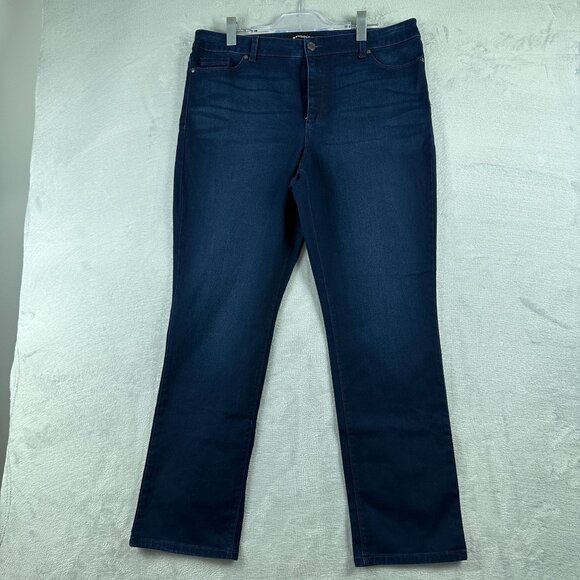 Bandolino AMY Straight Leg Jeans Womens Size 18 High Rise Dark Wash Blue - Picture 1 of 12